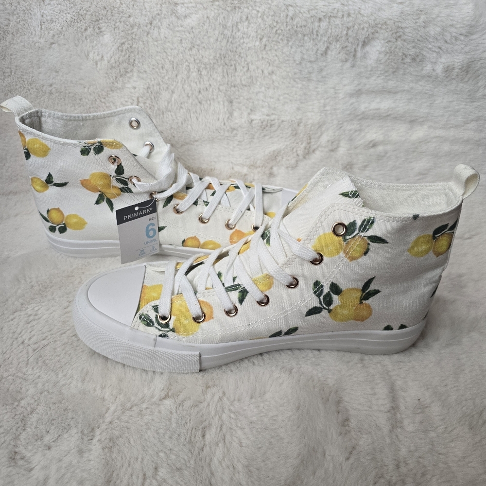 Primark Lemon Print High-Top Sneakers